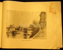 Zádor István (1882-1963): Az ujjáépülő Margithíd. 14 db rajz papírkötésben, az építésben résztvevőne...