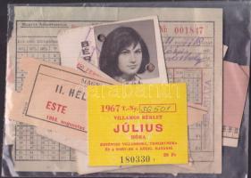 Jegy tétel: vasúti jegy, bérlet, mozijegy, jégrevü jegy, stb. (14 db)