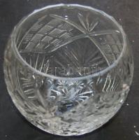 Kristály üveg tálka / chrystal tray 14x10 cm