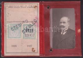 1925 Magyar királyi államvasutak fényképes személyazonossági igazolójegy / Railroad photo ID
