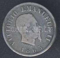 Olaszország 1863M-BN. 50c Ag T:3