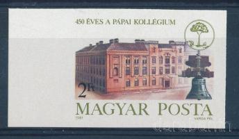 1981 450 éves a Pápai Kollégium vágott ívszéli bélyeg