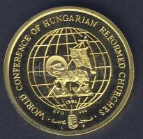 1991 "Magyar Reformátusok II. Világtalálkozója" Au emlékérem 6,96g T:PP Csak 1000db! Díszdobozban, tanúsítvánnyal! RR!!