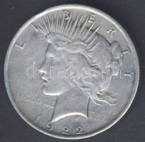 USA 1922 1$ Ag "Liberty"T:2 Hátoldali forrasztási nyomokkal