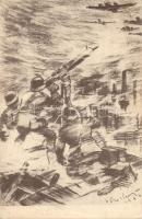 Military WWII Air-defense machine gun artist signed