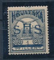 SHS 1919 Magán kiadás Turul 1f ritka darab, Bodor vizsgálójellel R! (Horvát speciál katalógus hozza) Certificate: Zrinjscak