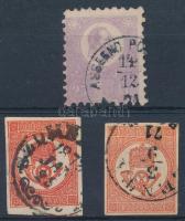 1871 Kőnyomat 25kr + 2 db Hírlapbélyeg