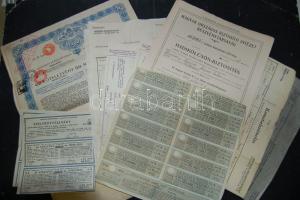 Háború időszakából származó részvények, biztosítási okiratok hagyatékból T:vegyes