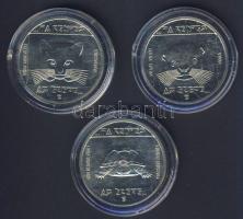 1985 100Ft 3klf db "Természetvédelem-vidra, vadmacska, mocsári teknős" T:BU