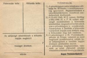 1946 10.000AP pénztárjegy T:I/II