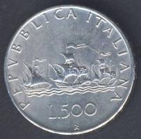 Olaszország 1966R. 500L Ag "Kolombusz hajói" T:2