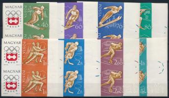 1963 Téli olimpia (II.) - Innsbruck vágott sor ívszéli párokban (7.000) (ráncok / creases)
