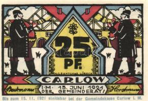 Német Birodalom / Weimari Köztársaság / Dargun 1921. 10Pf + 25Pf + 50Pf 3 klf db, teljes sor + Carlow 1921. 25Pf+50Pf+75Pf 3klf db, teljes sor T:I