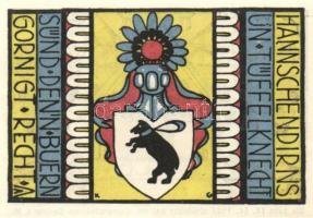 Német Birodalom / Weimari Köztársaság / Dargun 1921. 10Pf + 25Pf + 50Pf 3 klf db, teljes sor + Carlo...