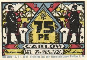 Német Birodalom / Weimari Köztársaság / Dargun 1921. 10Pf + 25Pf + 50Pf 3 klf db, teljes sor + Carlo...