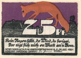 Német Birodalom / Weimari Köztársaság / Dargun 1921. 10Pf + 25Pf + 50Pf 3 klf db, teljes sor + Carlo...