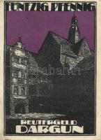 Német Birodalom / Weimari Köztársaság / Dargun 1921. 10Pf + 25Pf + 50Pf 3 klf db, teljes sor + Carlo...