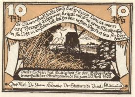 Német Birodalom / Weimari Köztársaság / Hagenow 1922. 10Pf + 25Pf + 50Pf 3 klf db, teljes sor + Büdelsdorf DN 25Pf + 50Pf + 75Pf 3 klf db, teljes sor T:I