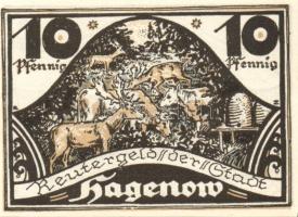 Német Birodalom / Weimari Köztársaság / Hagenow 1922. 10Pf + 25Pf + 50Pf 3 klf db, teljes sor + Büde...