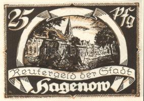 Német Birodalom / Weimari Köztársaság / Hagenow 1922. 10Pf + 25Pf + 50Pf 3 klf db, teljes sor + Büde...