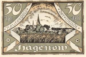 Német Birodalom / Weimari Köztársaság / Hagenow 1922. 10Pf + 25Pf + 50Pf 3 klf db, teljes sor + Büde...