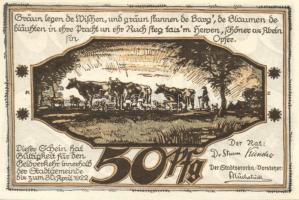 Német Birodalom / Weimari Köztársaság / Hagenow 1922. 10Pf + 25Pf + 50Pf 3 klf db, teljes sor + Büde...