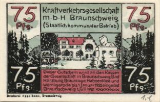 Német Birodalom / Weimari Köztársaság / Braunschweig 1922. 25Pf + 75Pf + 1,60M 3 klf db, teljes sor ...