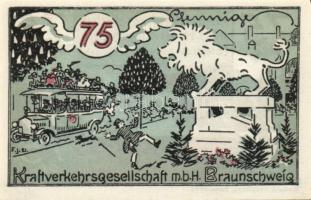 Német Birodalom / Weimari Köztársaság / Braunschweig 1922. 25Pf + 75Pf + 1,60M 3 klf db, teljes sor ...