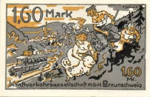 Német Birodalom / Weimari Köztársaság / Braunschweig 1922. 25Pf + 75Pf + 1,60M 3 klf db, teljes sor ...