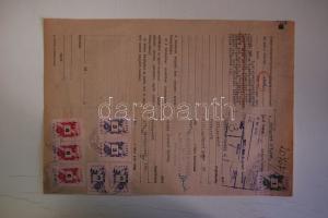 1945-1964 15 irat okmánybélyegekkel, változatos illetéklerovással