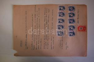 1945-1964 15 irat okmánybélyegekkel, változatos illetéklerovással