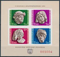 1976 Bélyegnap vágott blokk, a hátoldalon "A MAGYAR POSTA AJÁNDÉKA" felirattal (halvány gumihiba / light gum disturbance)