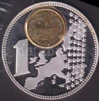Görögország 2002 "Az Euro bevezetése" Ag  30,98 g bicolor emlékérem T:PP