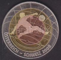 Európa 2008 "Ausztria-Svájc Labdarúgó Világbajnokság" multicolor emlékérem T:exPP