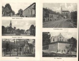 Tamási leporello, zsinagógával, postával