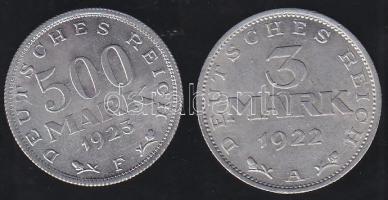 Németország 1923F 500M + 1922. 3M Al T:2/2-
