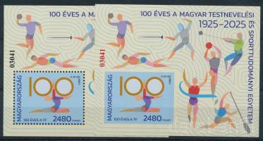 100 éves a Magyar Testnevelési és Sporttudományi Egyetem fogazott és vágott blokk azonos sorszámmal