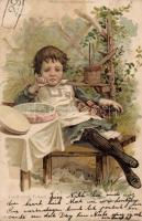 Girl hold to light litho