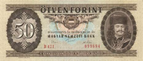 1975. 50Ft (12x) egy sorozatból, néhány egymást követő sorszámmal! T:I/I-