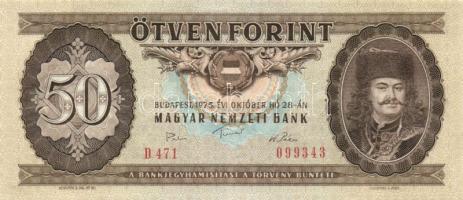 1975. 50Ft (12x) egy sorozatból, néhány egymást követő sorszámmal! T:I/I-