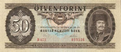 1975. 50Ft (12x) egy sorozatból, néhány egymást követő sorszámmal! T:I/I-