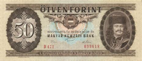 1975. 50Ft (12x) egy sorozatból, néhány egymást követő sorszámmal! T:I/I-