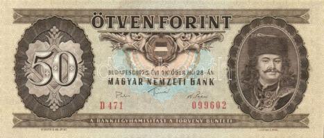 1975. 50Ft (12x) egy sorozatból, néhány egymást követő sorszámmal! T:I/I-