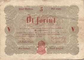 1848 5Ft "Kossuth bankó" piros T:III-