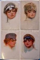 USABA 86 db szignós művészlap albumban / 86 artist signed postcard in album