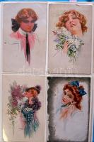 USABA 86 db szignós művészlap albumban / 86 artist signed postcard in album