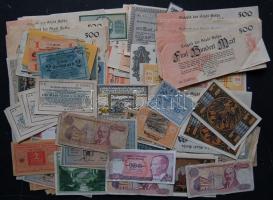 Több mint 150db vegyes bankjegy hagyaték tétel, túlnyomó részt német papírpénzekkel a háború előtti időszakból T:I-III