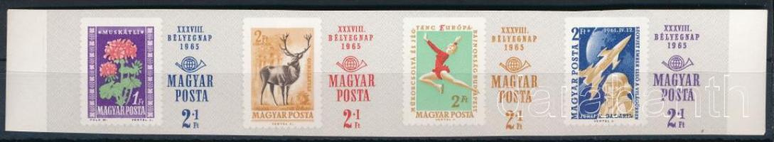 1965 Bélyegnap (38.) ívszéli vágott 4-es csík