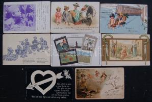 Vegyes motívum képeslapok, benne magyar grafika, húsvét, karácsony, újév, festménylapok, költők, szí...