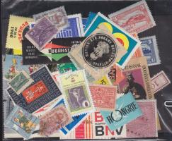 Összeállítás: zárjegyek, levélzárók, stb. 55 db